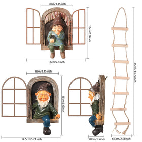 Thyle wooden ladder hanging decoration brightens fences and walls.