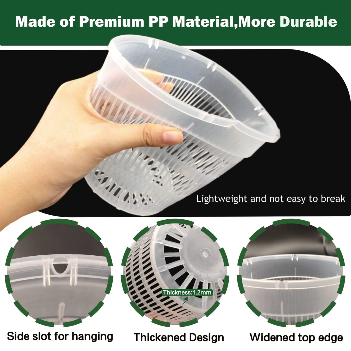 Tialero 4.5-inch orchid pot with clear walls for quick inspection