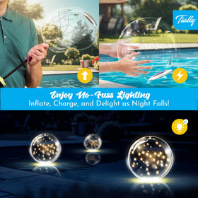 TIALLY automatic on/off solar pool lights switch on at dusk for convenience