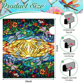 Tiamon dragonfly mailbox cover with sunrise scene adding cheerful outdoor decor
