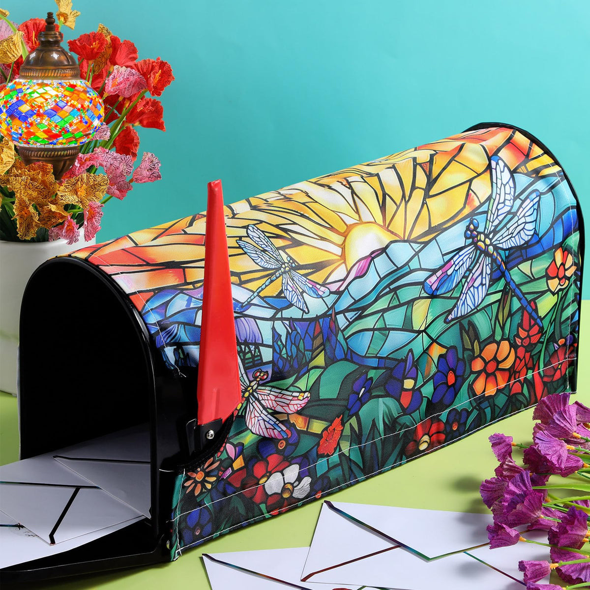 Tiamon mailbox cover with magnetic attachment for quick, tool-free installation