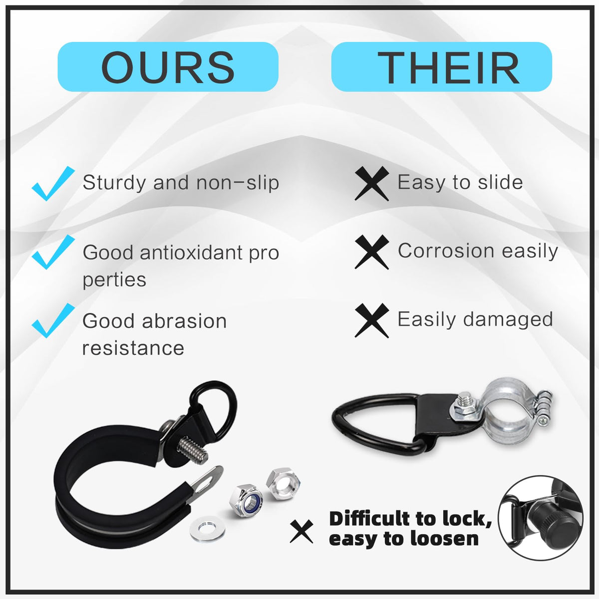 TIANAO bolt and nut kit for easy, tool-free installation.