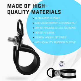 TIANAO rubber-sleeved clamp provides reliable grip on poles and bars.