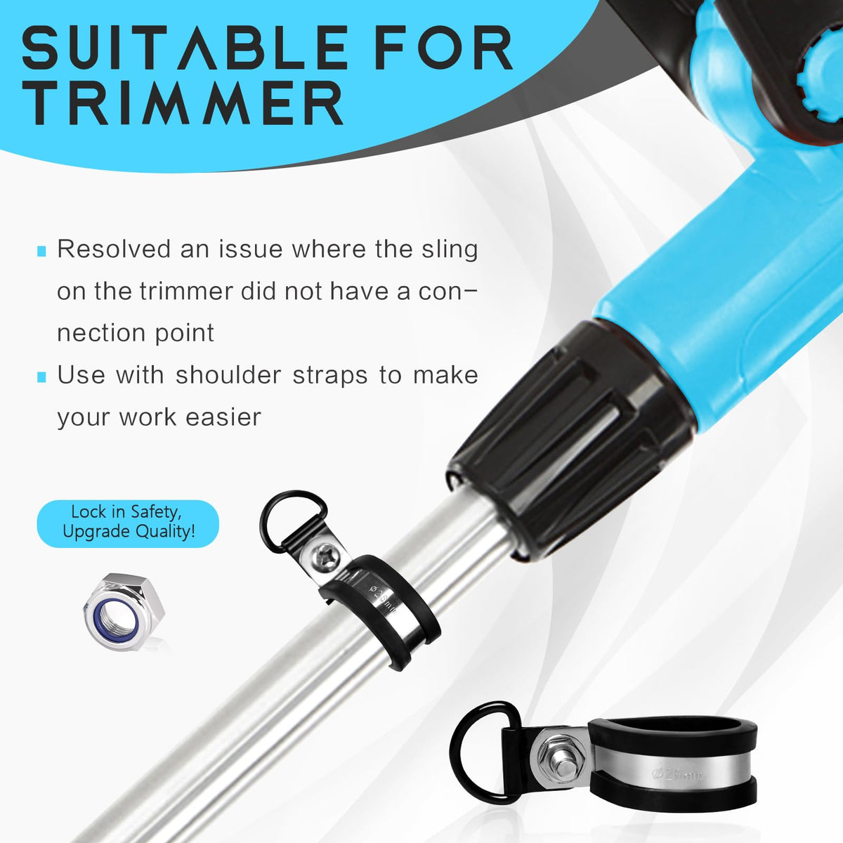 TIANAO shaft boom clamp fits 26-30mm and enhances shoulder strap stability.