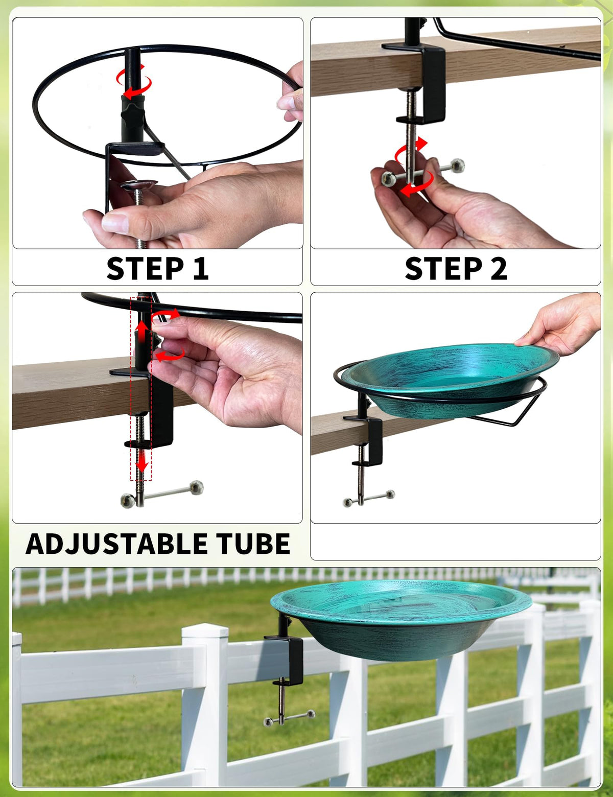 TIANCENTRAL H garden view bird bath offers decorative backyard appeal.