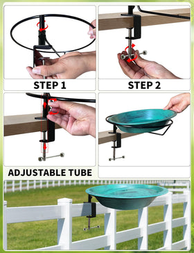 TIANCENTRAL H garden view bird bath offers decorative backyard appeal.