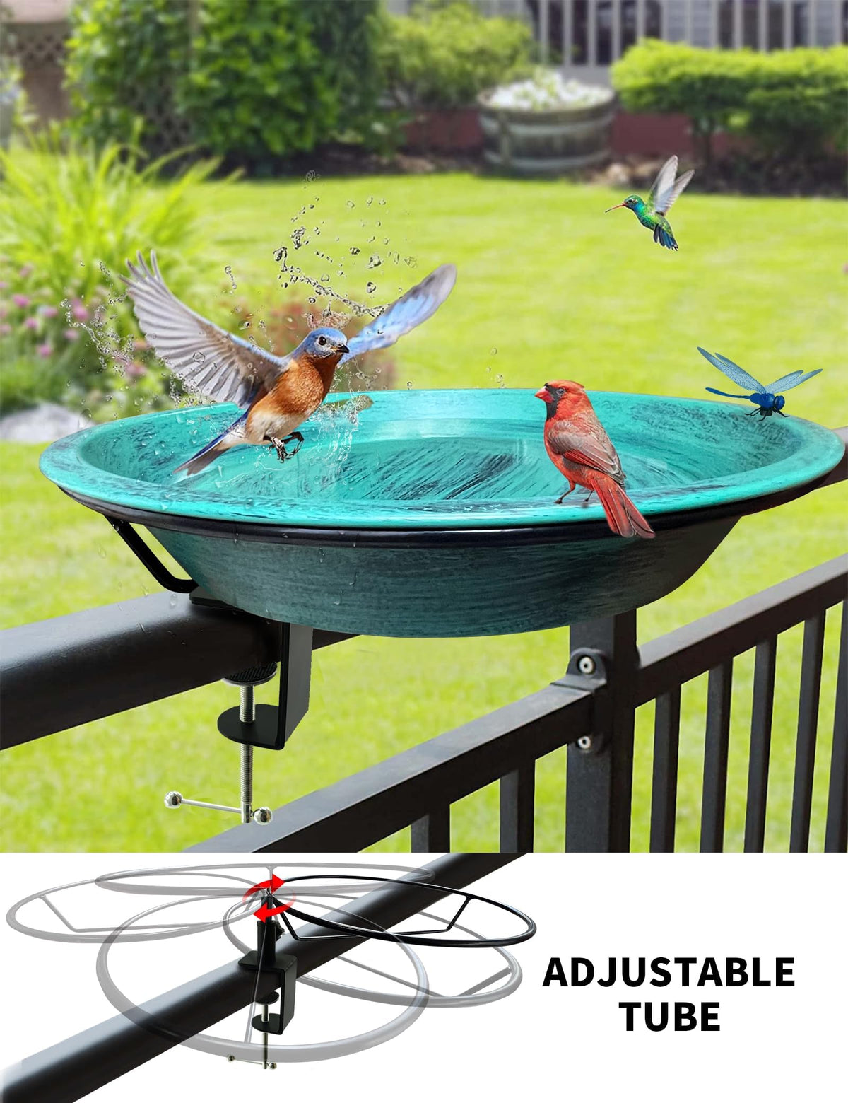 TIANCENTRAL H detachable birdbath bowl for easy cleaning and maintenance.