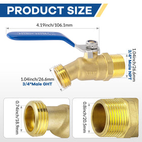 TianTianUp hose bibb extended handle detail shows reduced hand fatigue and better control.