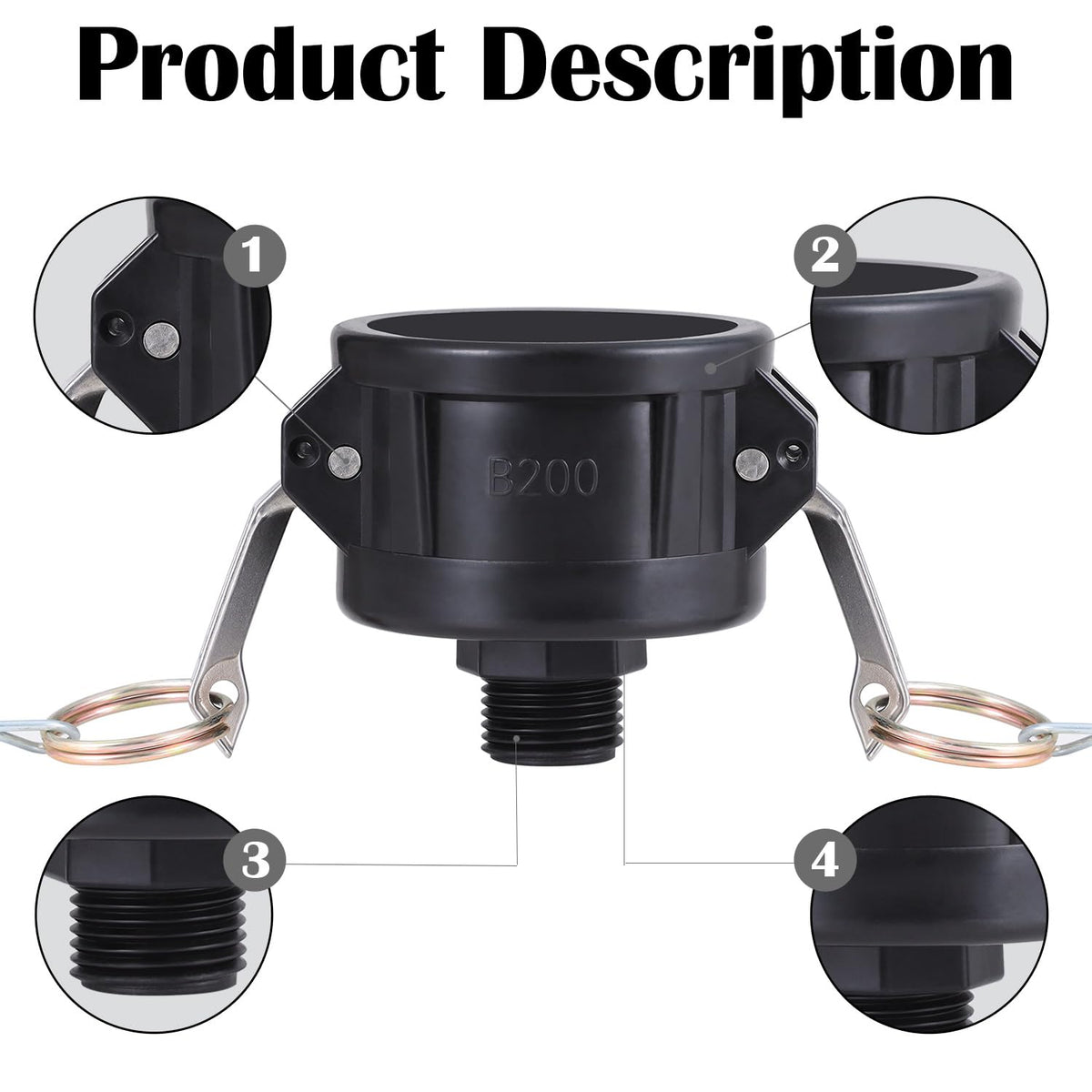 TianTianUp food-grade PP adapter for safe water and liquids
