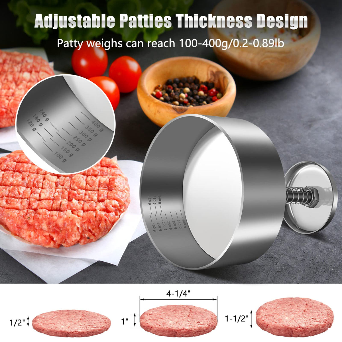 TIANTOU non-stick surface aids easy release and cleanup of burgers