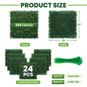 Ticanros Boxwood Hedge Panel 20x20 provides indoor greenery and privacy