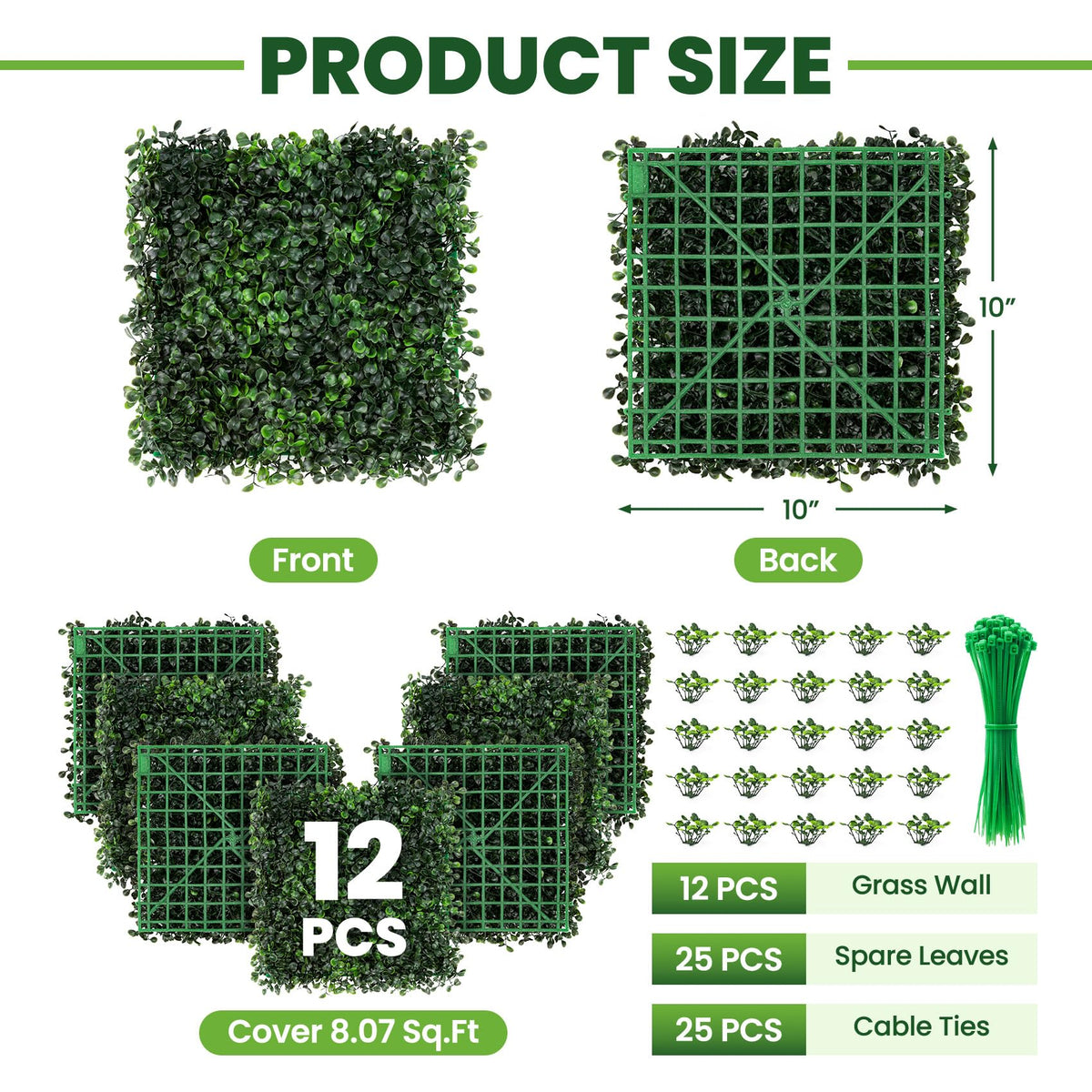 Ticanros grass wall close-up leaves dense natural texture for realistic look