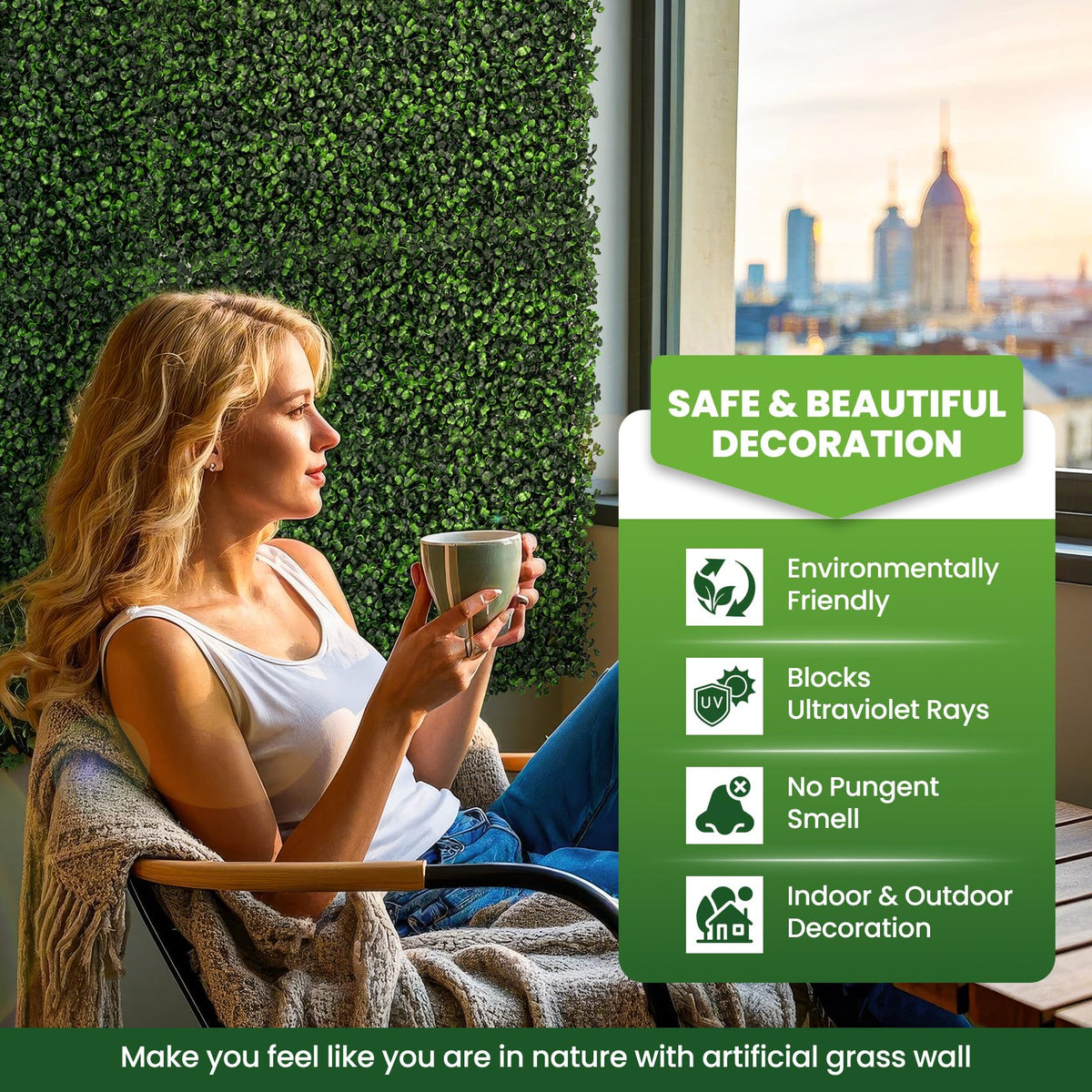 Ticanros privacy hedge screen outdoor provides visual separation on patios and fences.