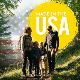 Tick Ban Yaya Organics camping and hiking scene shows travel-ready protection.