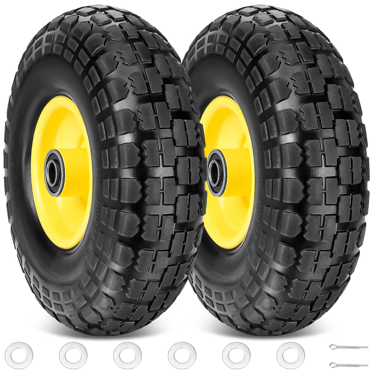 TICONN 10-inch solid wheels pair for durable cart replacements