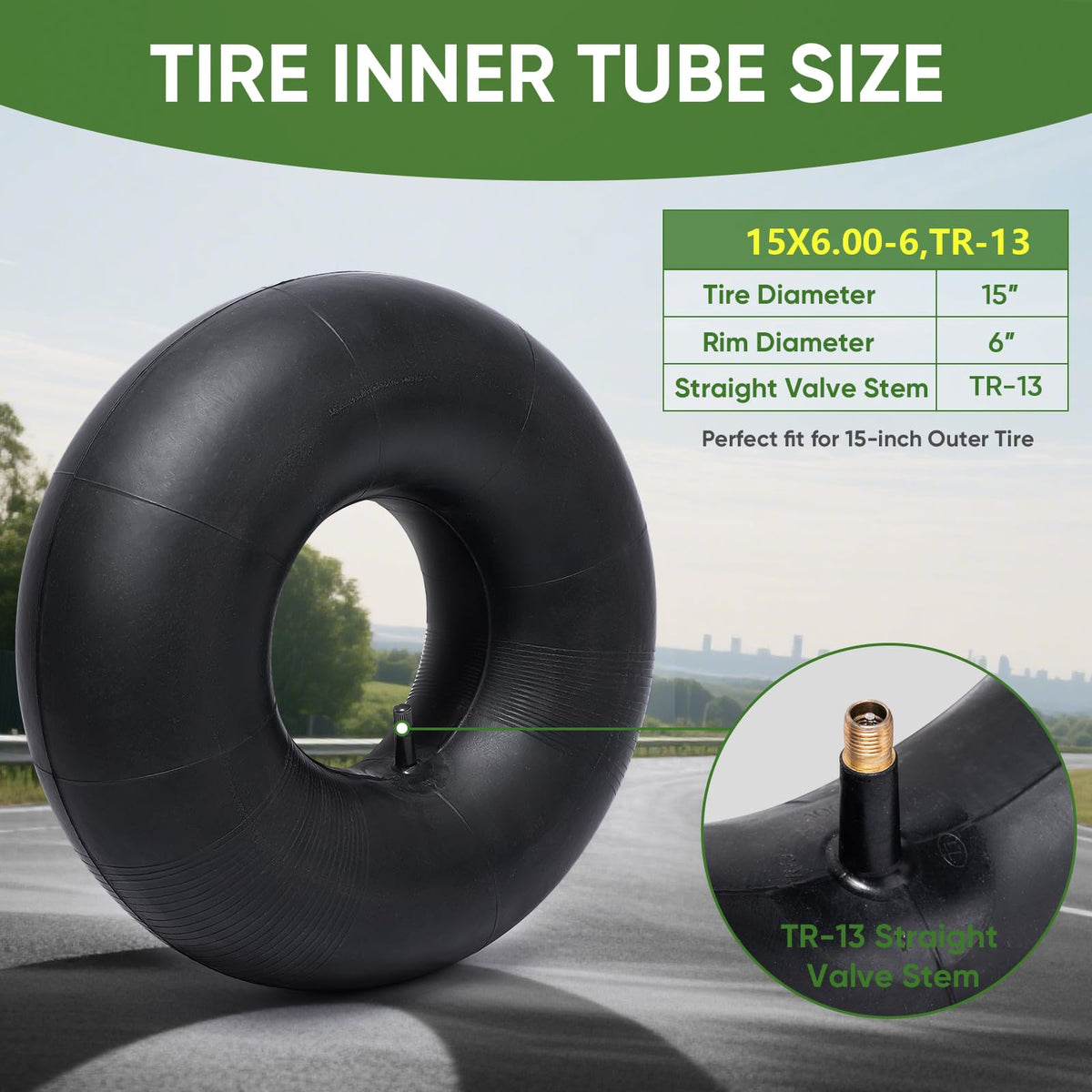 Universal compatibility with 6-inch rims for lawn care tasks.