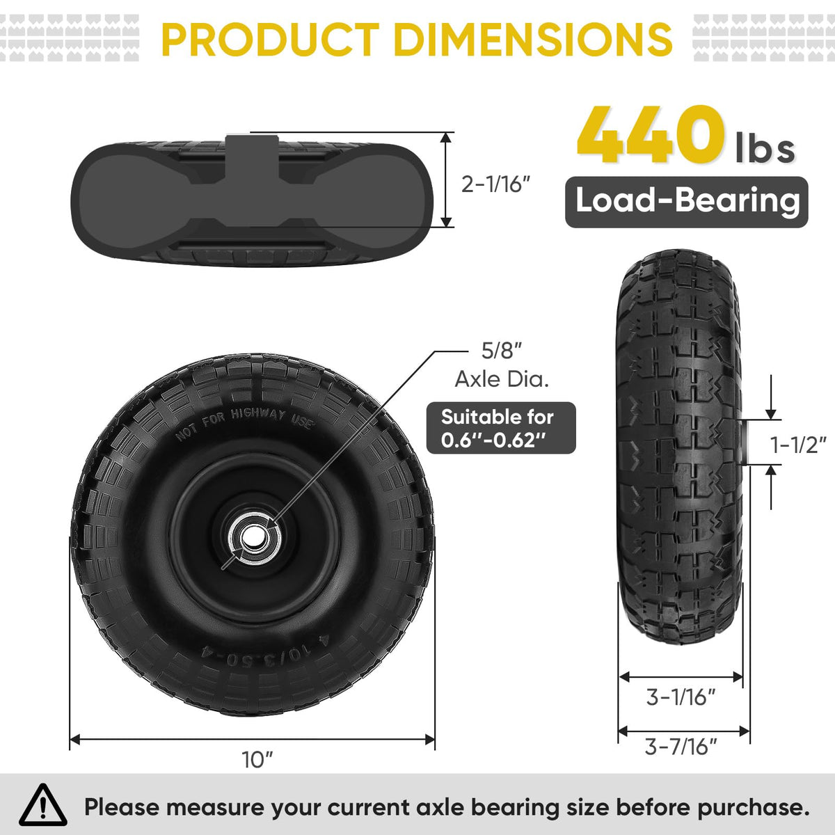 TICONN double sealed bearings ensure smooth rolling and easier handling.