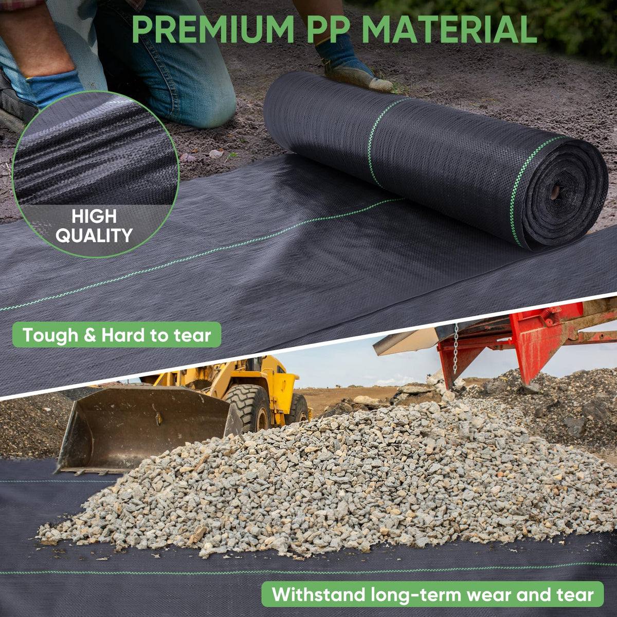 TICONN barrier suitable for garden beds and driveways or pathways.