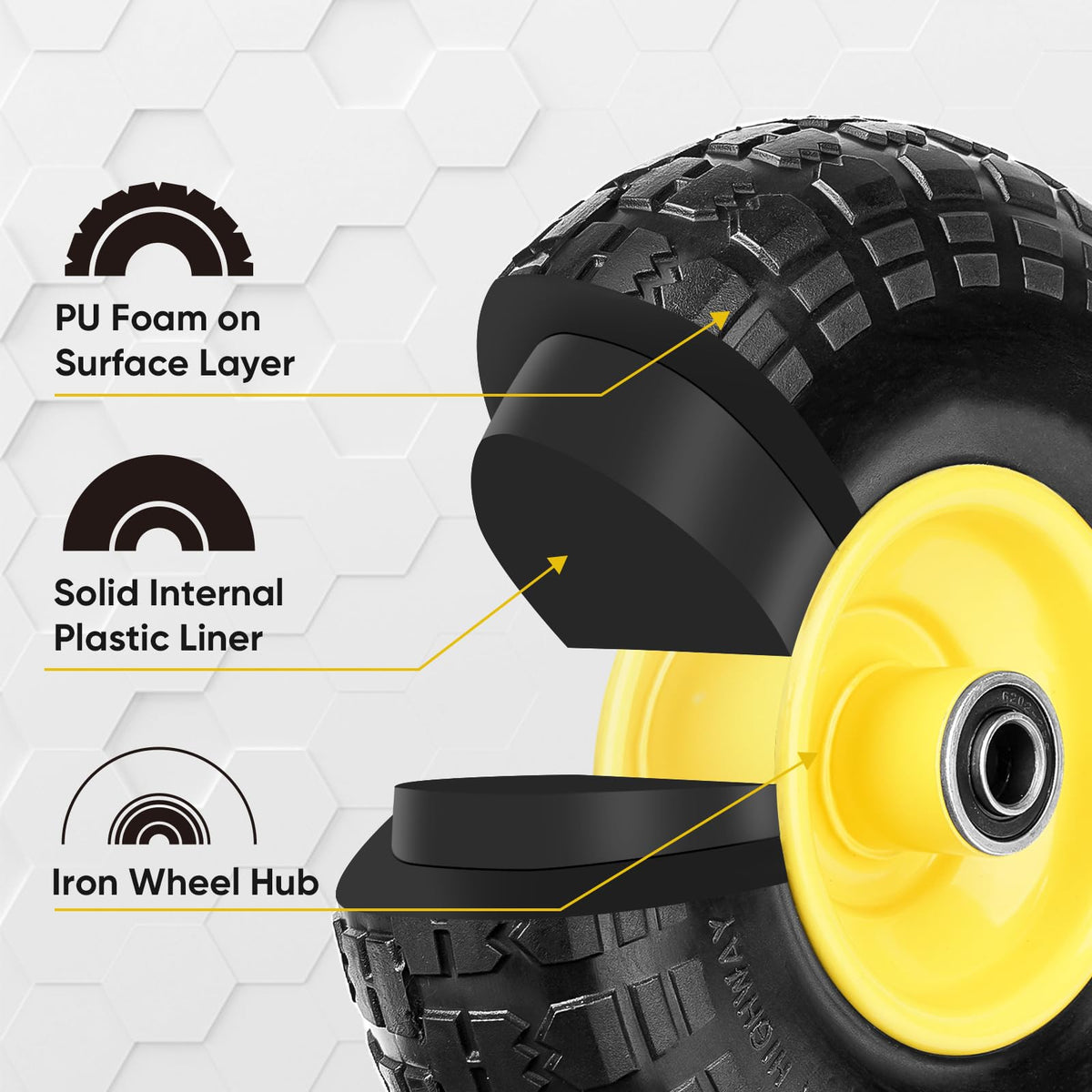 TICONN two-pack wheels ready for hand cart upgrades
