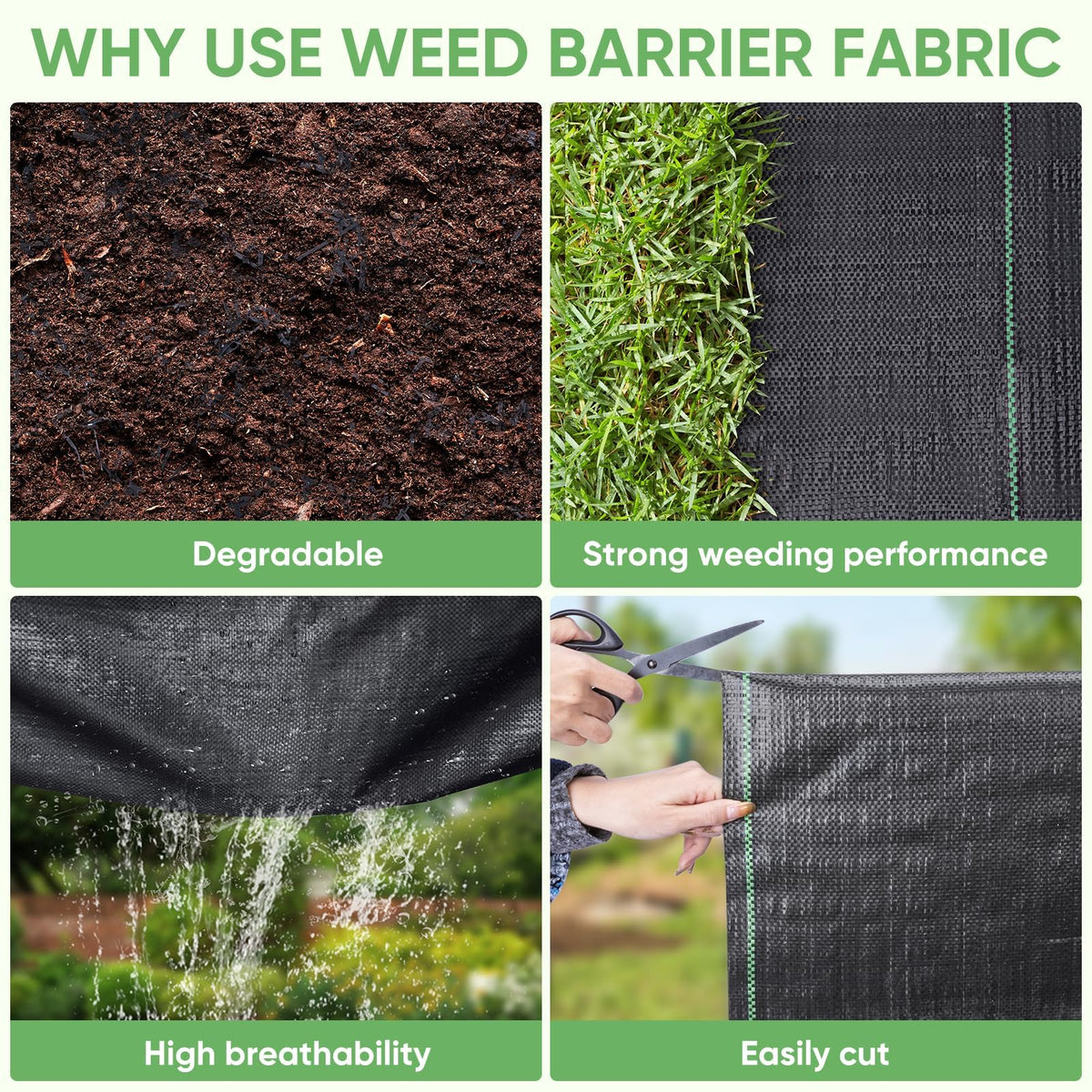 TICONN garden installation with barrier fabric laid over soil