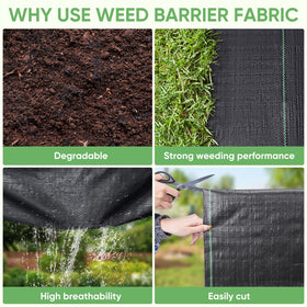 TICONN garden installation with barrier fabric laid over soil