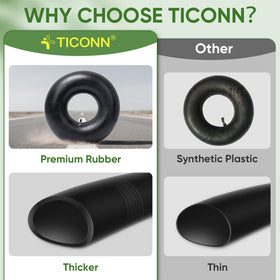 TICONN wheelbarrow inner tube ready for quick installations and stable rides.