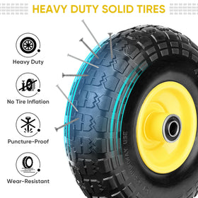 TICONN yellow wheels with double sealed bearings provide smooth rolling
