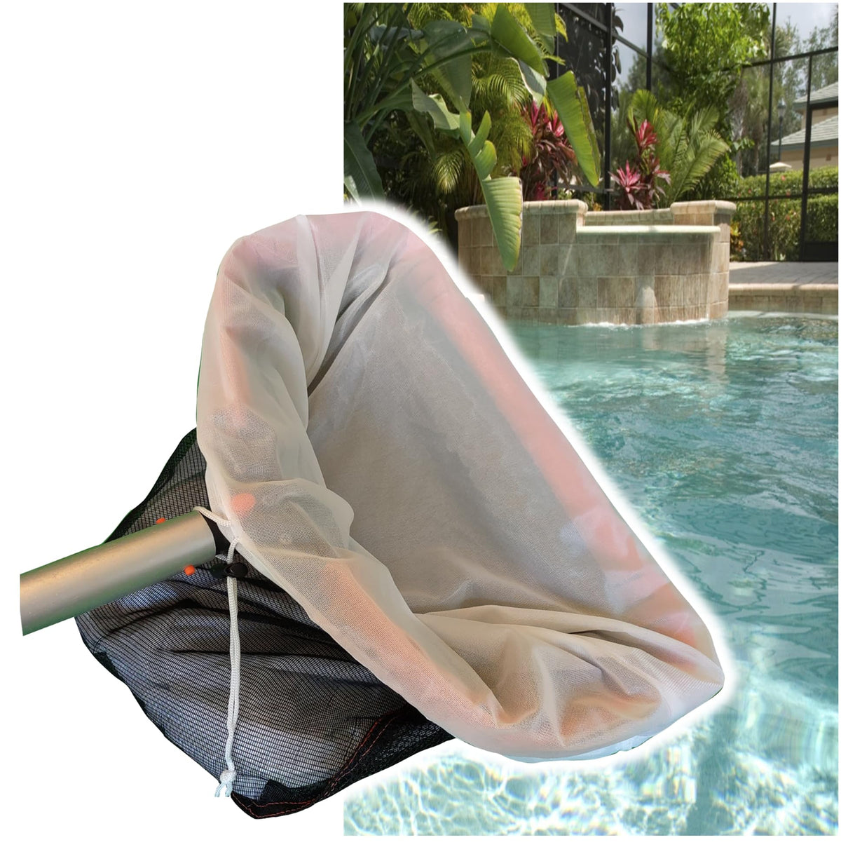 TIDAL PRO Fine Mesh Net Insert durability shown in pool skimmer