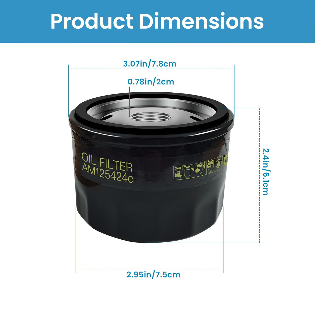 TidiRob AM125424 filter emphasizes durable construction and seal integrity.