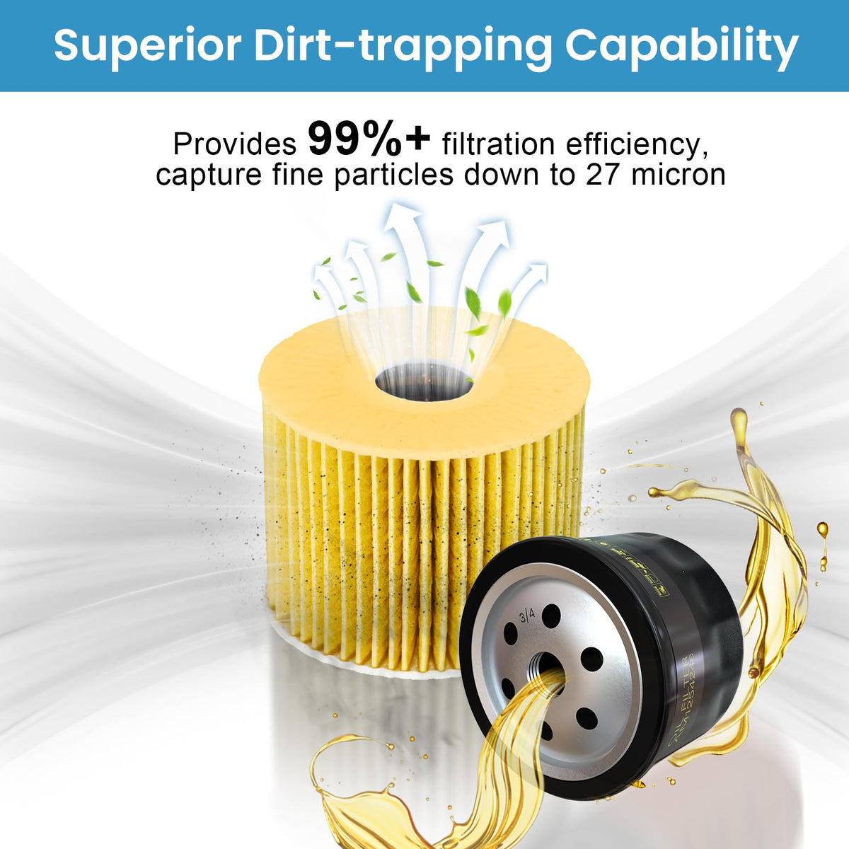 TidiRob AM125424 captures 27 micron particles for clean oil flow.