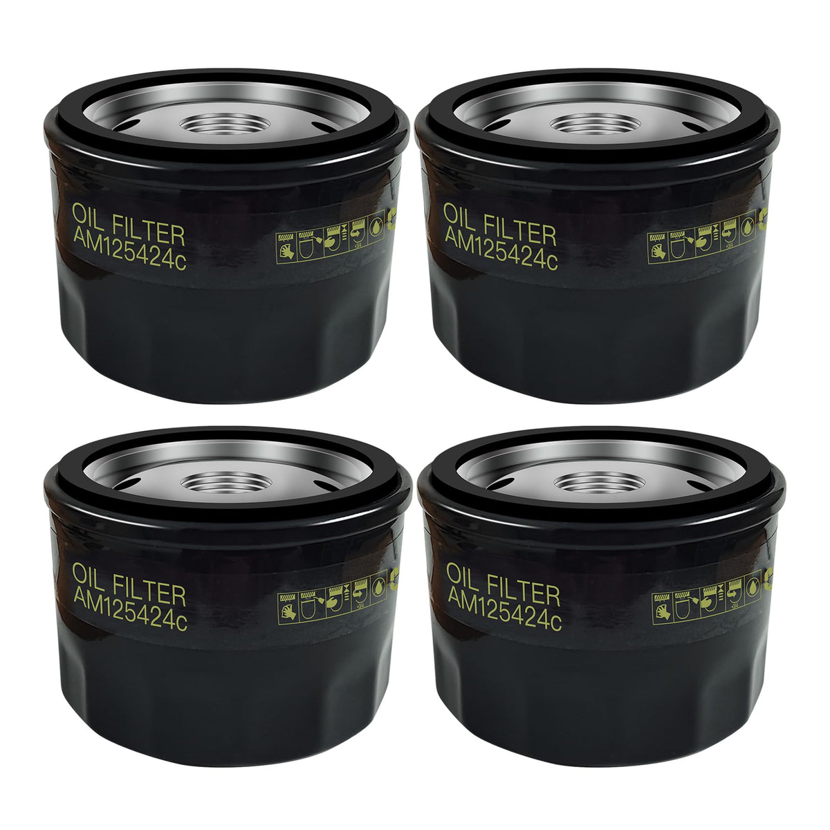 TidiRob AM125424 oil filter close-up showing durable build and strong filtration.