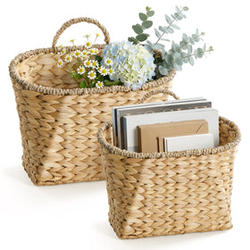 Tidita water hyacinth large wall basket for stylish storage and display.