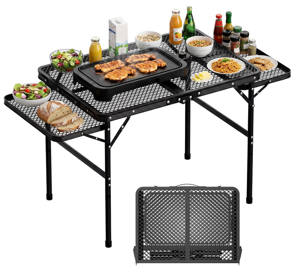 Tidolo folding grill table at 30-3 height for comfortable outdoor cooking