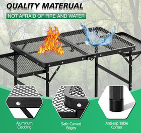 Tidolo aluminum mesh top resists water and heat during outdoor cooking
