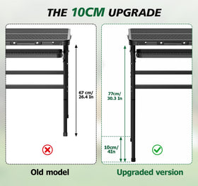 Tidolo folding grill table folded to compact profile for easy transport