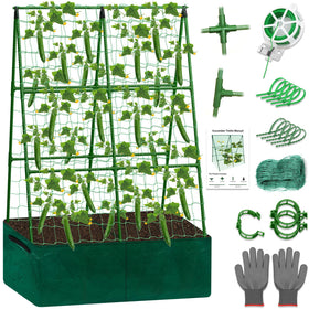 Tidponra Cucumber Trellis in A-frame design improves sunlight for climbing plants.