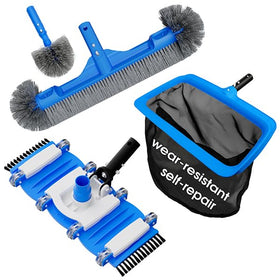 Tidymister 16in vacuum head in action delivering quick debris pickup on pool floors