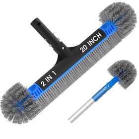 TidyMister 20inch pool brush head for faster cleaning of walls, floors, and steps.