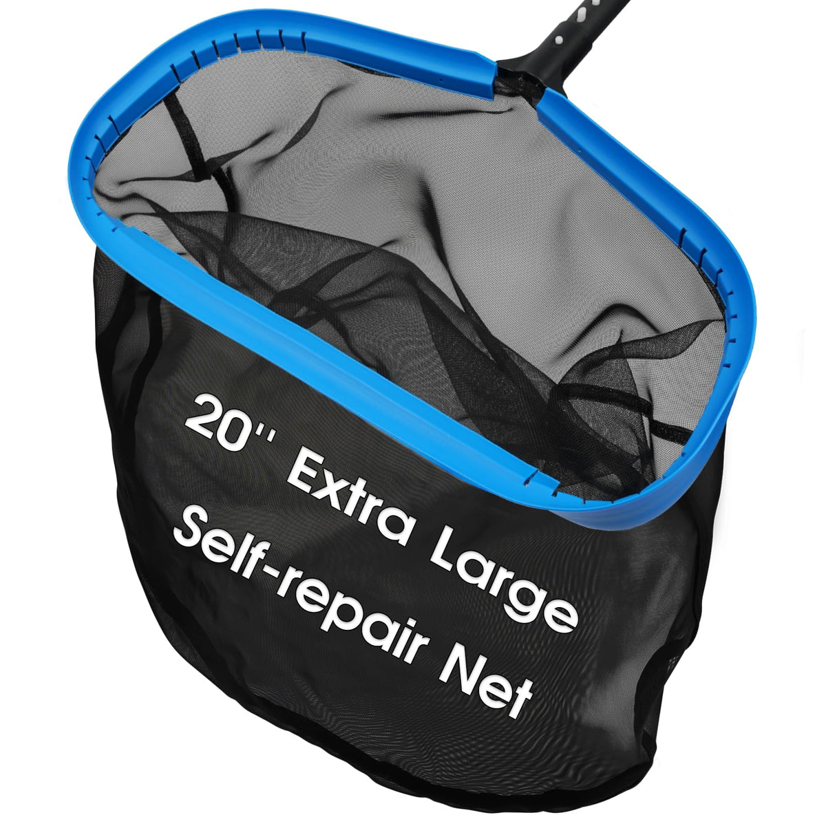 Tidymister 20-inch skimmer net with heavy-duty nylon mesh for rapid debris pickup.