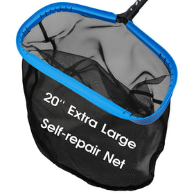 Tidymister 20-inch skimmer net with heavy-duty nylon mesh for rapid debris pickup.
