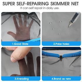 Tidymister aluminum-frame skimmer net built to endure frequent pool cleaning sessions.