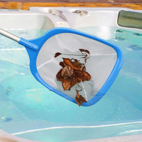 TidyMister aluminum-pole-skimmer with extended reach for pool cleaning