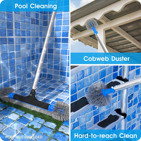 TidyMister cobweb duster function enables versatile deck and corner cleaning.