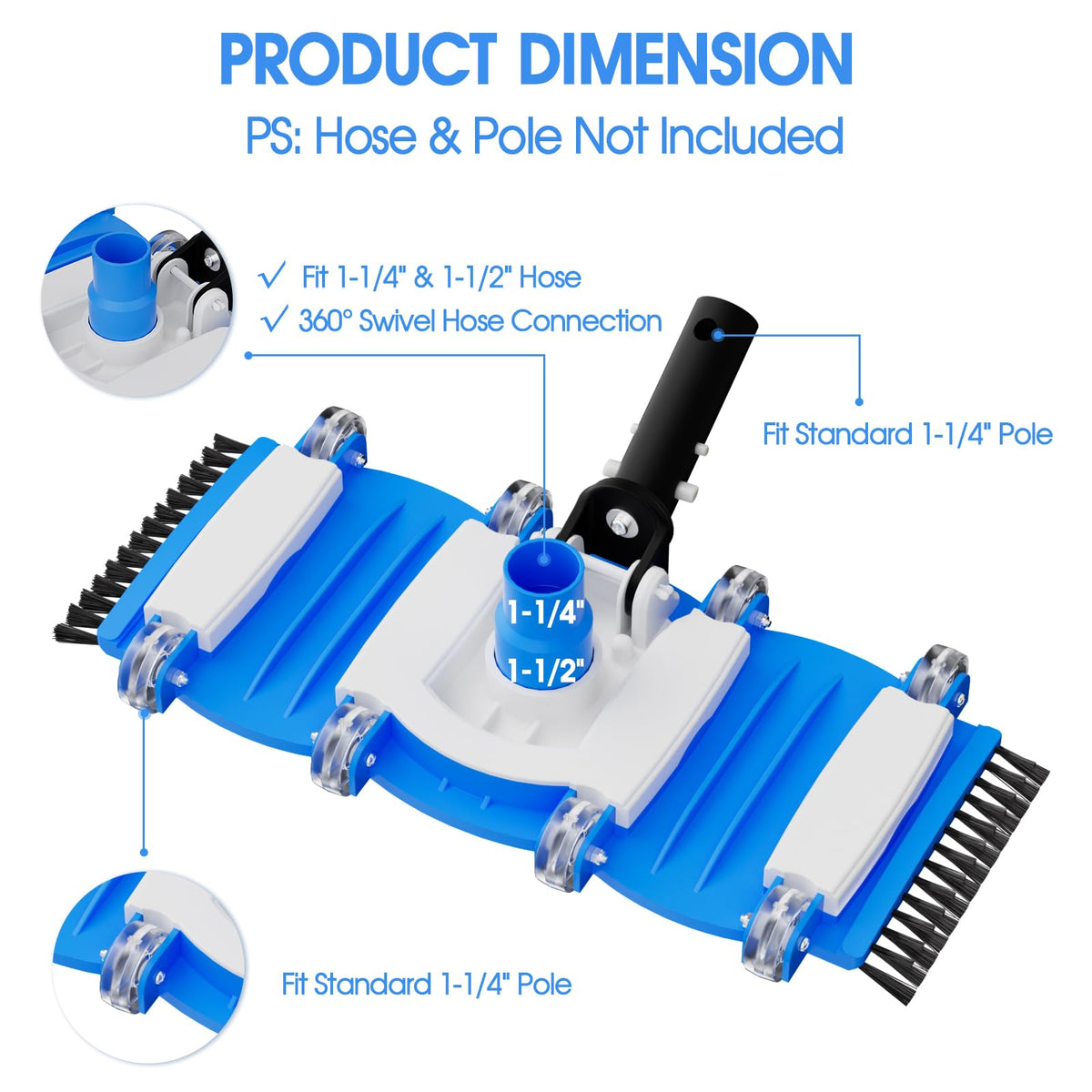 Tidymister EZ Clip vinyl-safe handle protecting vinyl lined pools.