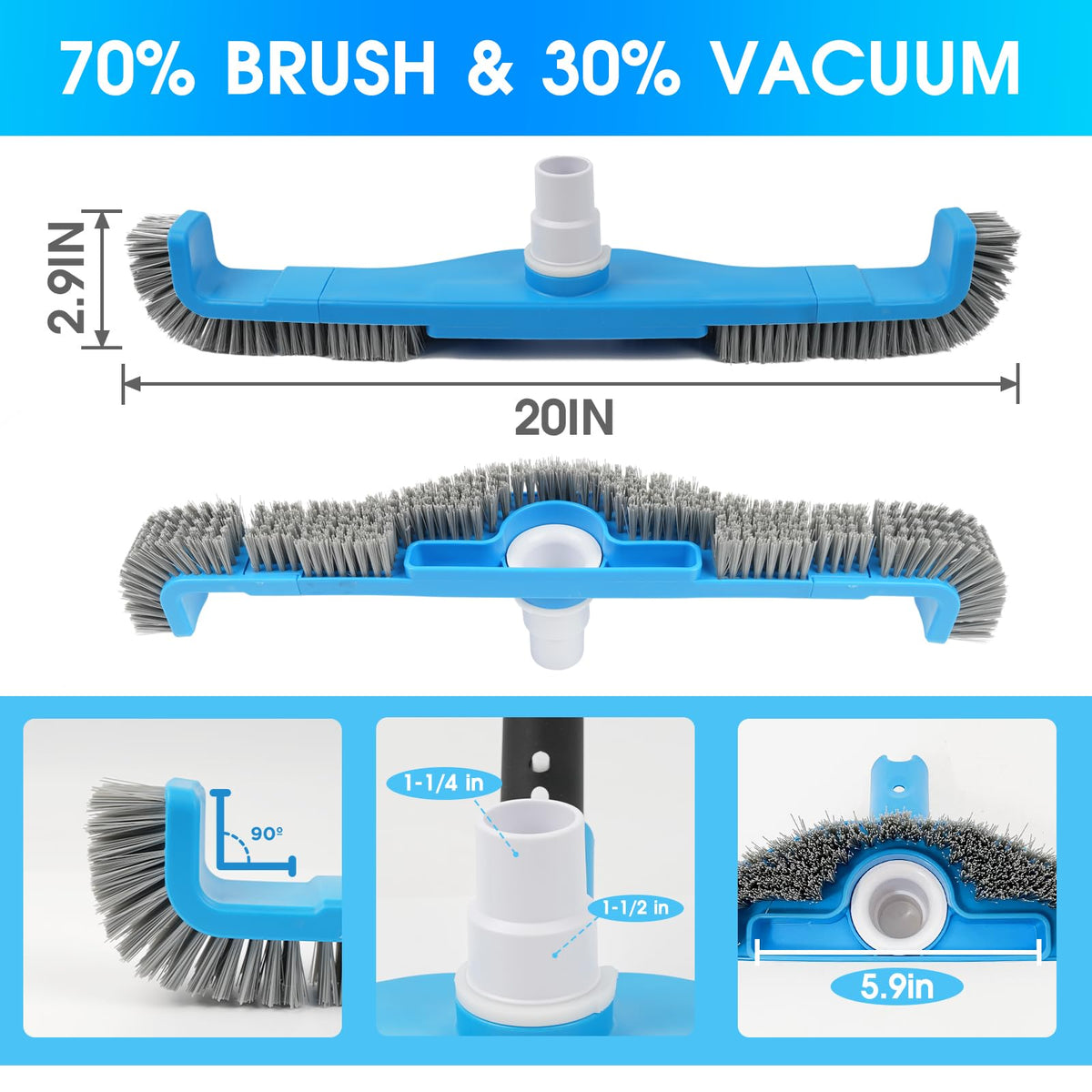 TidyMister supports 1-1/4 or 1-1/2 inch hoses for easy integration.