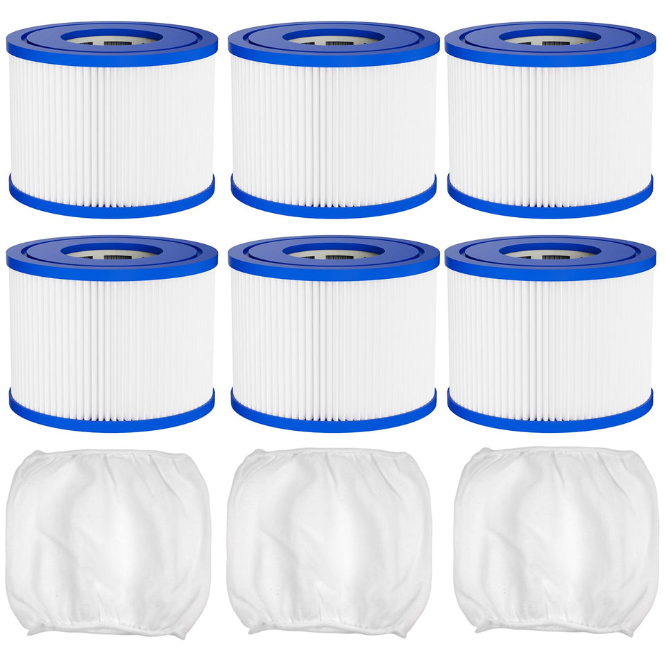 TidyMister Type VI hot tub filter cartridge for Bestway and Intex; captures fine debris for clearer water.