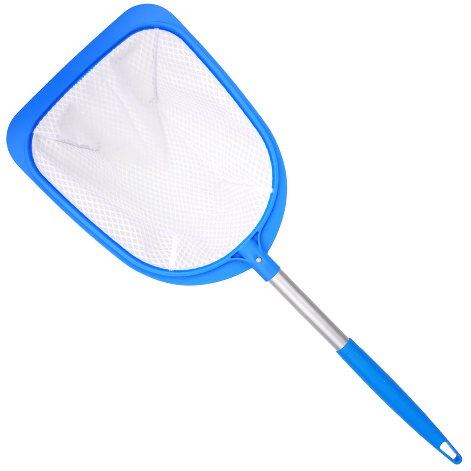 TidyMister hot tub skimmer 11-wide opening for quick surface debris pickup.