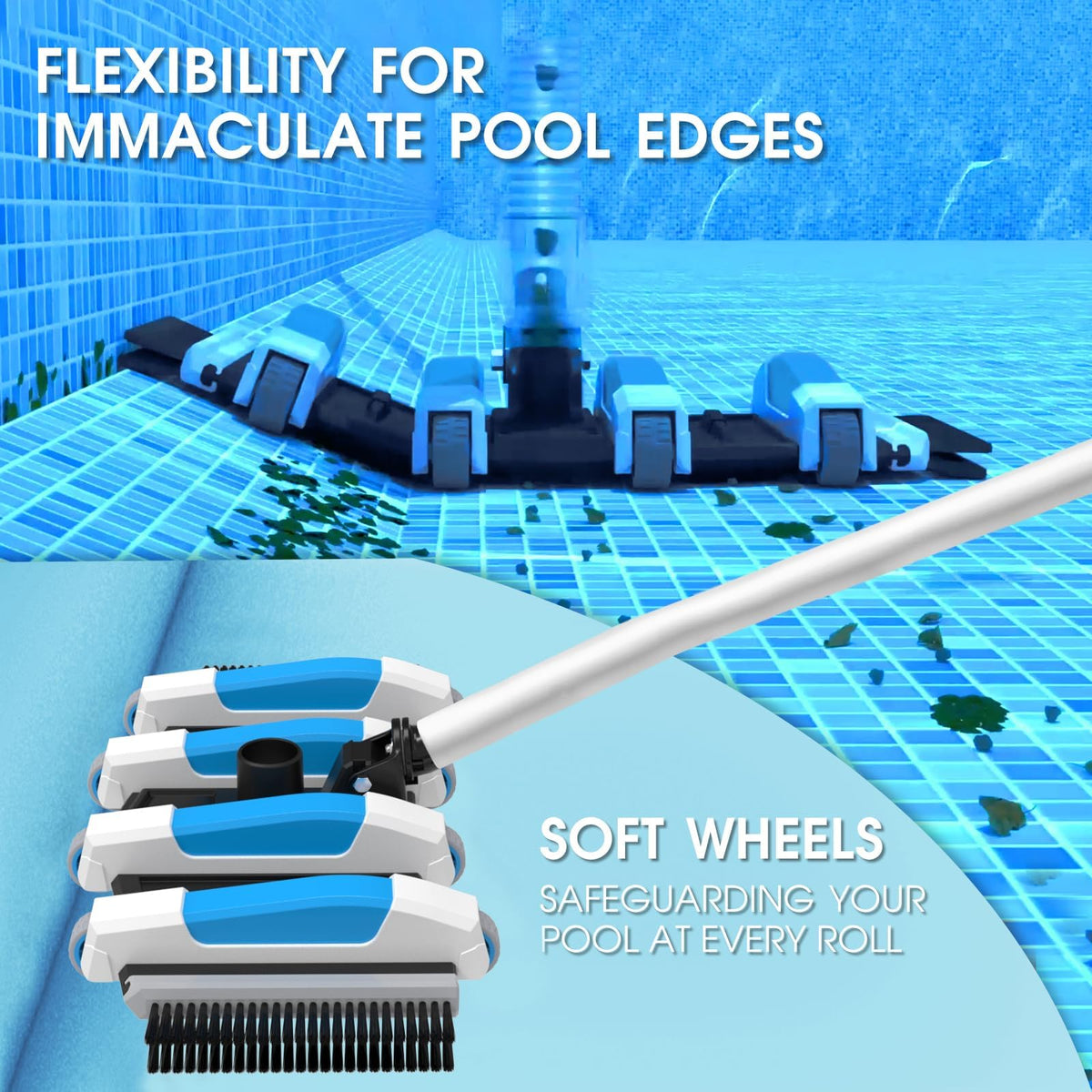 TidyMister non-slip wheels provide stable, smooth cleaning on mosaic surfaces.