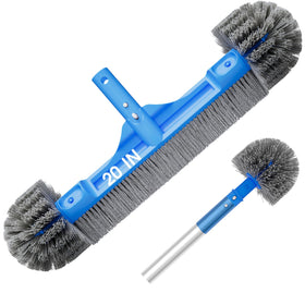 TidyMister pool brush 20-inch head cleans large surfaces quickly on vinyl liners.