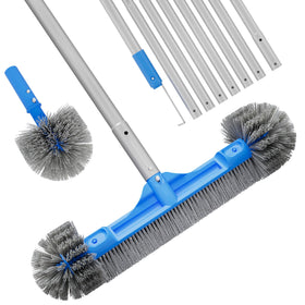 TidyMister pool brush 20-inch round head for broad coverage and efficiency